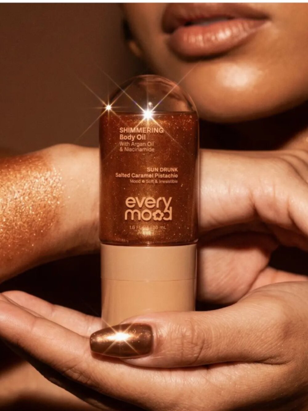 Every Mood Shimmering Body Oil-Sun Drunk Salted Caramel Pistachio